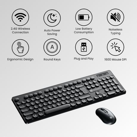 Portronics Key6 Wireless Keyboard & Mouse Combo, Black-8