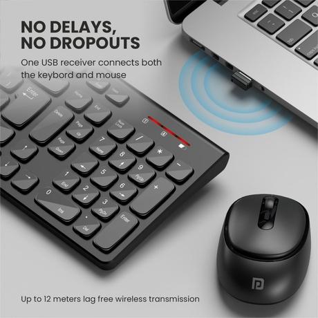 Portronics Key7 Wireless Keyboard & Mouse Combo, Black-2