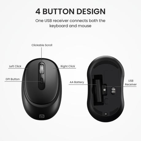 Portronics Key7 Wireless Keyboard & Mouse Combo, Black-3