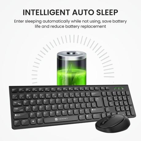 Portronics Key7 Wireless Keyboard & Mouse Combo, Black-7