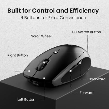 Portronics Toad III Bluetooth Mouse, Black-2