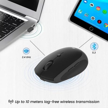 Portronics Toad III Bluetooth Mouse, Black-6
