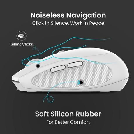 Portronics Toad III Bluetooth Mouse, White-3