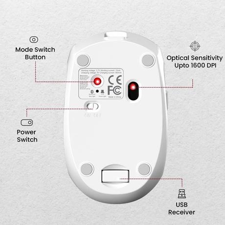 Portronics Toad III Bluetooth Mouse, White-5