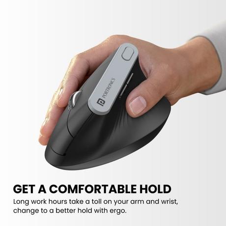 Portronics Toad Ergo Vertical Wireless Mouse, Black-3