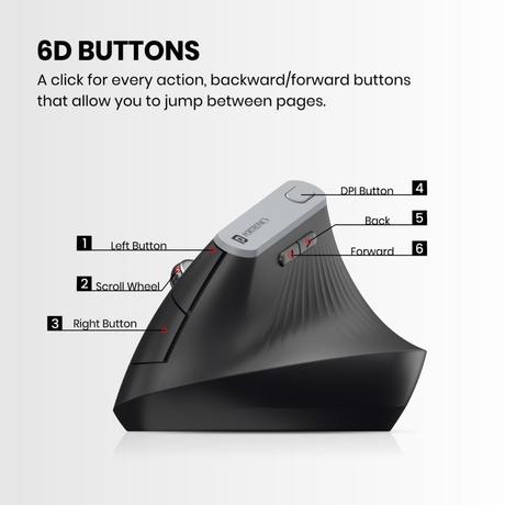 Portronics Toad Ergo Vertical Wireless Mouse, Black-4