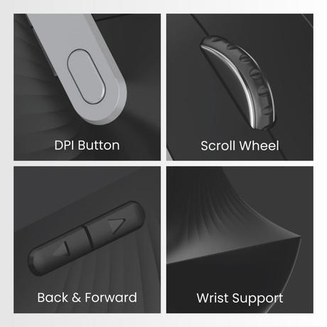 Portronics Toad Ergo Vertical Wireless Mouse, Black-6