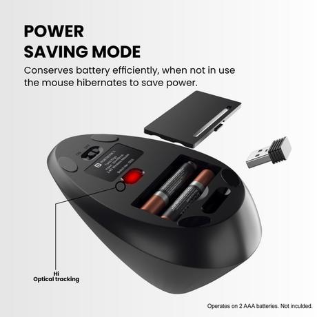 Portronics Toad Ergo Vertical Wireless Mouse, Black-7