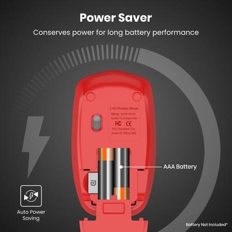 Portronics Toad 25 Wireless Mouse, Red-7