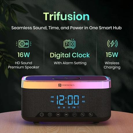 Portronics TriFusion Speaker, Black-7