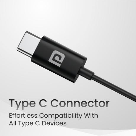 Portronics Conch Theta C in Ear Type C Wired Earphones with in Line HD Mic, Powerful Audio, 14.2 mm Driver, Unique Earbuds Design, TPE Anti Tangle Wire, in line Controls, Wide Compatibility (Black)-2