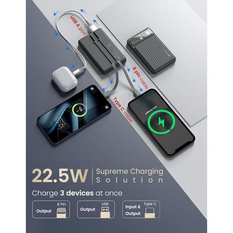 Portronics Luxcell Bind Mini 10000 mAh Power Bank, Black-2