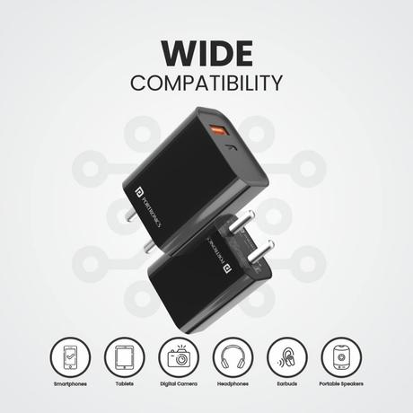 Portronics Adapto 45 Wall Charger, Black-2