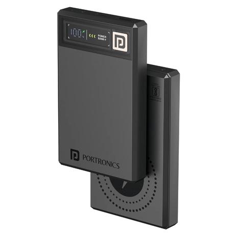 Portronics Luxcell Magclick 10000 mAH Power Bank, Dark Grey, POR-2257-0
