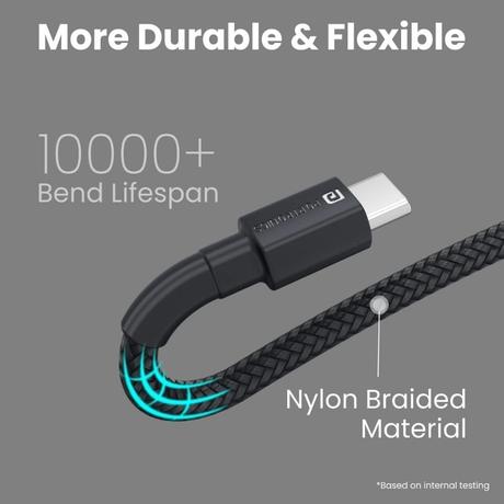 Portronics Konnect B USB to Type C Charging Cable, Black-2