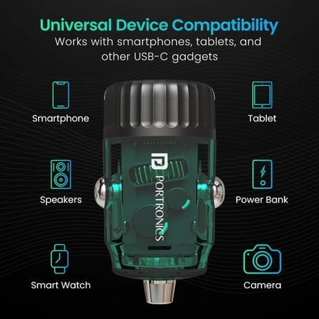 Portronics 36 W Car Charger, Black-3