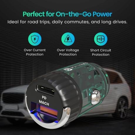 Portronics 36 W Car Charger, Black-4