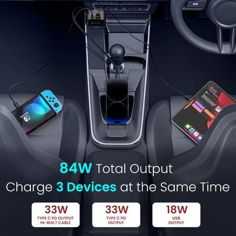 Portronics Car Power Retracto Charger-1