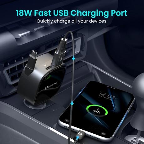 Portronics Car Power Retracto Charger-3