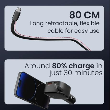 Portronics Car Power Retracto Charger-5