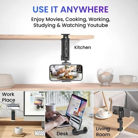Portronics Mobot Mobile Holder Clip, Black-3