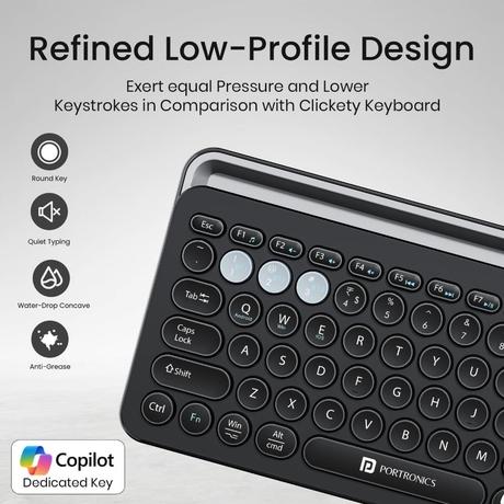 Portronics Bubble 3.0 Wireless Keyboard, Black-5