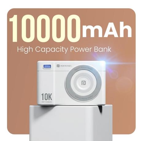 Portronics Power Shutter Air 10000 mAh MagSafe Power Bank, White-2