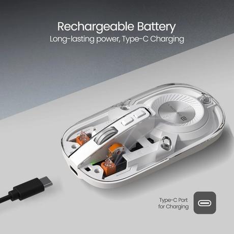 Portronics Toad 8 Transparent Bluetooth Mouse-1