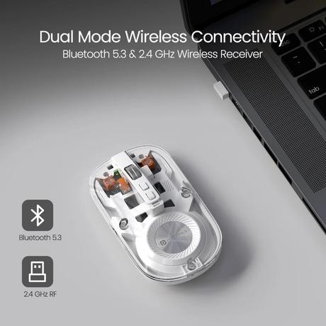 Portronics Toad 8 Transparent Bluetooth Mouse-2