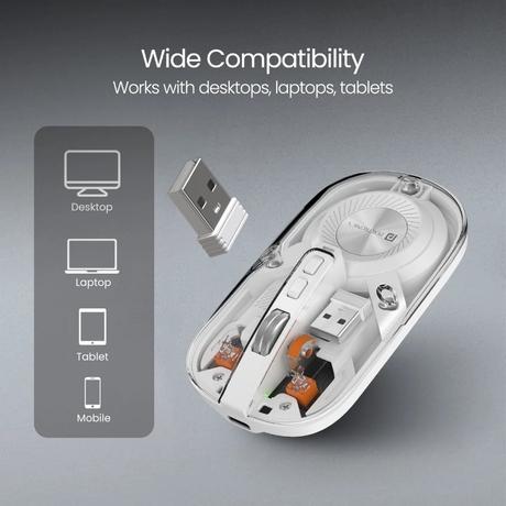 Portronics Toad 8 Transparent Bluetooth Mouse-3