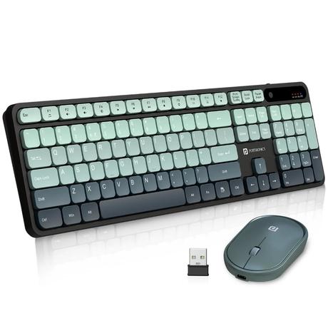 Portronics Key11 Rechargeable Wireless Keyboard and Mouse Combo, Green-0