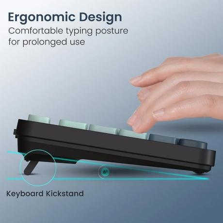 Portronics Key11 Rechargeable Wireless Keyboard and Mouse Combo, Green-1