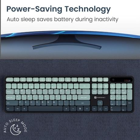 Portronics Key11 Rechargeable Wireless Keyboard and Mouse Combo, Green-7