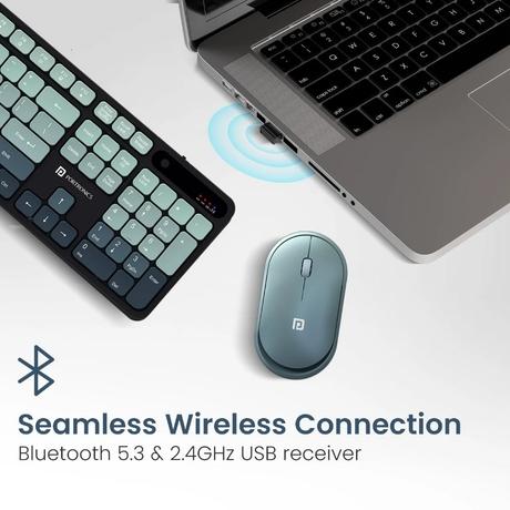 Portronics Key11 Rechargeable Wireless Keyboard and Mouse Combo, Green-9