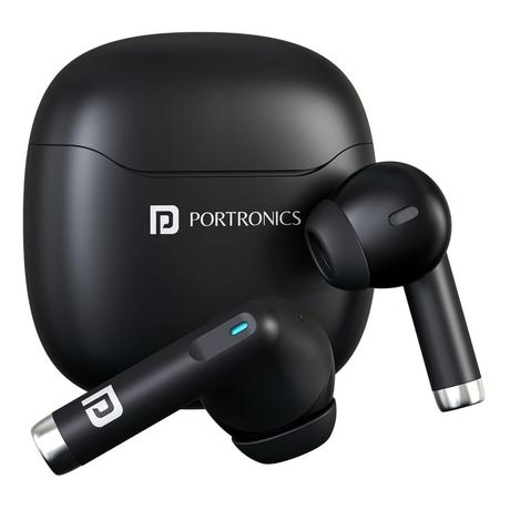 Portronics Twins S18 Pro In Ear TWS Earbuds with 30 Hours Playtime, in Built HD Mic, Game/Music Mode, 13 mm Dynamic Driver, Low Latency, Touch Control, Type C Fast Charging, Light Weight, Comfy Fit (Black) - POR 2841-0