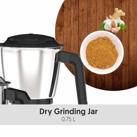 Preethi Peppy 750 Watts 3 Jars Mixer Grinder,Razor Sharp Blade Technology, MG 245, Red and Black-2
