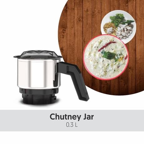 Preethi Peppy 750 Watts 3 Jars Mixer Grinder,Razor Sharp Blade Technology, MG 245, Red and Black-3