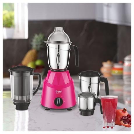 Preethi Galaxy Plus 750 Watt Mixer Grinder with 4 Stainless Steel Jar, Pink-6