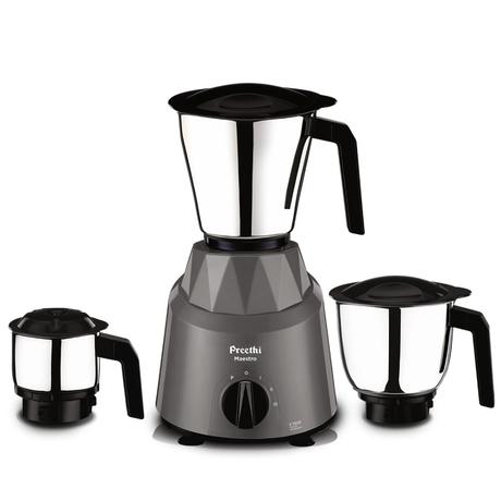 Preethi Maestro Mixer 750 Watts with 3 Jar, Grey, MG284-0