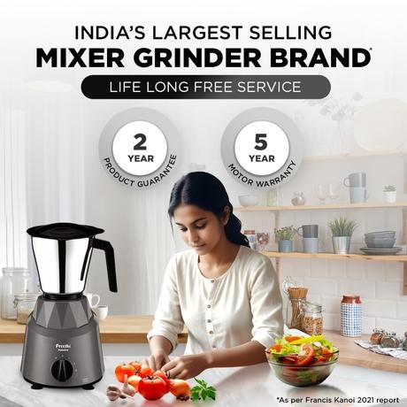 Preethi Maestro Mixer 750 Watts with 3 Jar, Grey, MG284-5