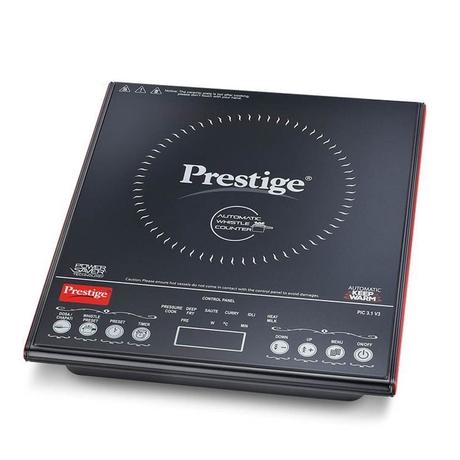Prestige PIC 3.1 V3 2000 Watts Induction Cooktop, Touch Panel,Anti-Magnetic Wall, Black-0