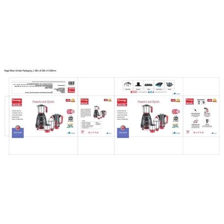 Prestige Regal 750W 4 Jars Mixer Grinder, Red and Black-5