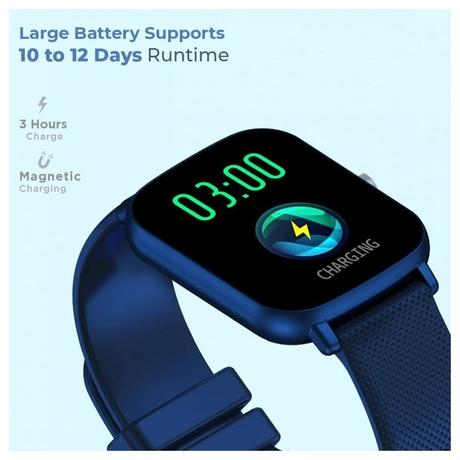pTron Force X10e SmartWatch, 24/7 Heart Rate Tracking, SpO2, IP68 Waterproof, Blue-4