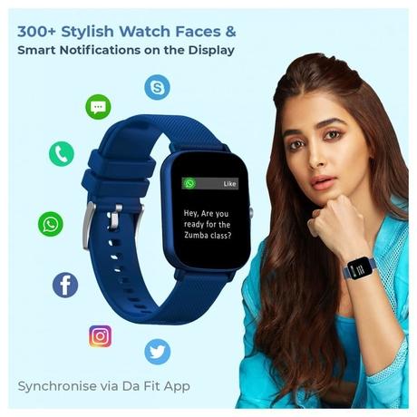 pTron Force X10e SmartWatch, 24/7 Heart Rate Tracking, SpO2, IP68 Waterproof, Blue-5