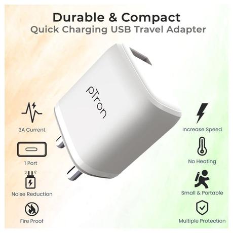 pTron Volta FC11 USB Charger (White)-4
