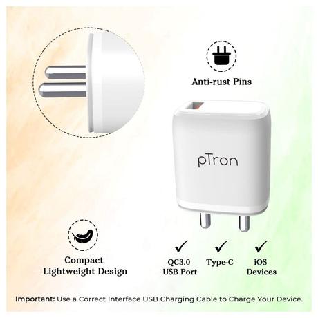pTron Volta FC11 USB Charger (White)-5