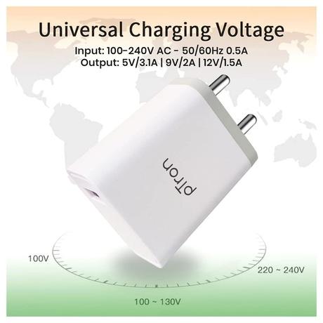 pTron Volta Elite Charger (White/Grey)-2