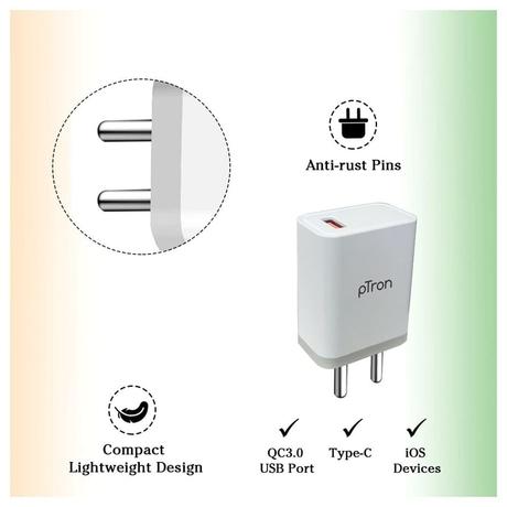 pTron Volta Elite Charger (White/Grey)-4