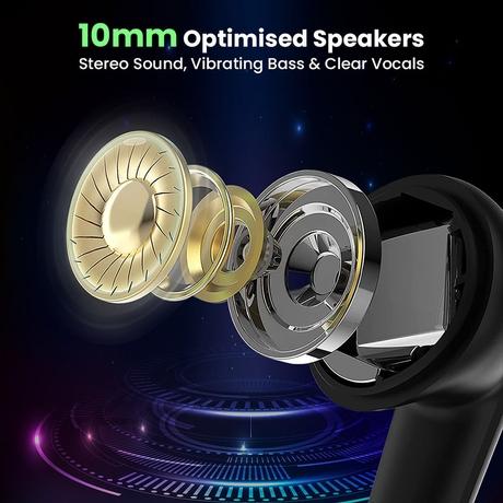 pTron Bassbuds B51 Wireless Earphone, Black-3