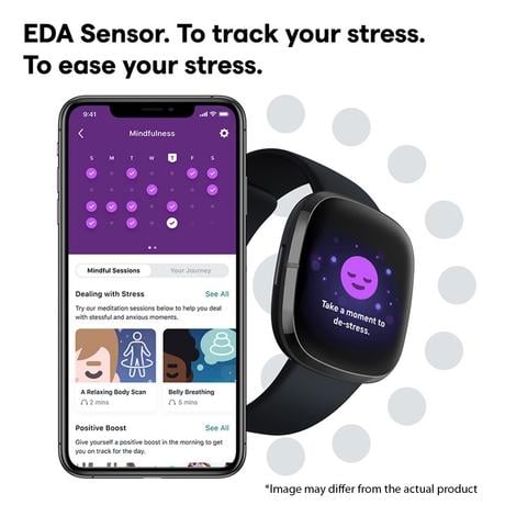 Fitbit Sense Smart Watch with 6+ Day Battery Life, Fast Charging